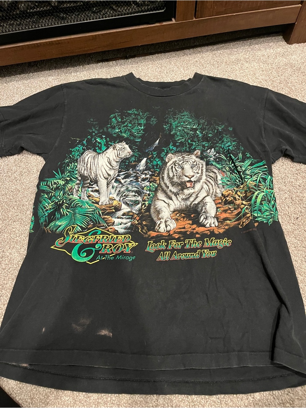 Siegfried & Roy White Tiger Graphic Tee - Black